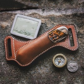 Men EDC Genuine Leather Retro Multitool Belt Sheath for Buck 110 Waist Belt Bag