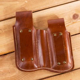 Men EDC Genuine Leather Retro Multitool Solid Waist Belt Bag
