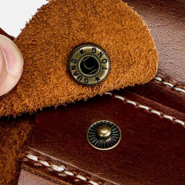 Men EDC Genuine Leather Retro Multitool Solid Waist Belt Bag