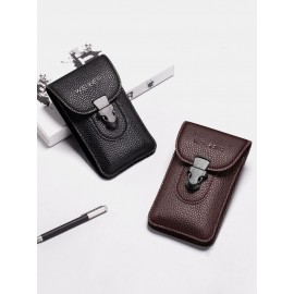 Men EDC Leather 6.5 Inch Phone Bag Waist Belt Bag Wallet