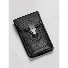 Men EDC Leather 6.5 Inch Phone Bag Waist Belt Bag Wallet