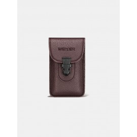 Men EDC Leather 6.5 Inch Phone Bag Waist Belt Bag Wallet
