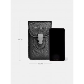 Men EDC Leather 6.5 Inch Phone Bag Waist Belt Bag Wallet