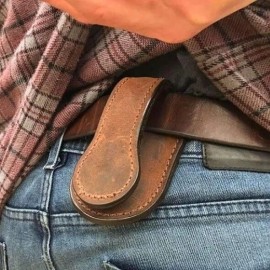 Men EDC Vintage Leather Bag Self-Defense Coin Purse Coin Wallet