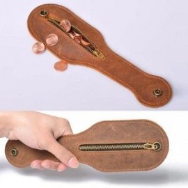 Men EDC Vintage Leather Bag Self-Defense Coin Purse Coin Wallet