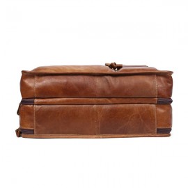 Men Genuine Leather 13.3 Inch Laptop Briefcase Business Laptop Bag Vintage Shoulder Bag
