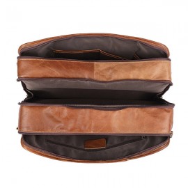 Men Genuine Leather 13.3 Inch Laptop Briefcase Business Laptop Bag Vintage Shoulder Bag