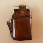 Men Genuine Leather 6.3 Inch EDC Retro Short Cell Phone Case Belt Bag