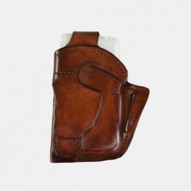 Men Genuine Leather 6.3 Inch EDC Retro Short Cell Phone Case Belt Bag