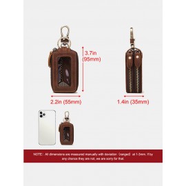 Men Genuine Leather Cow Leather Key Chain Holder Waist Bag Wallet