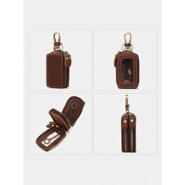 Men Genuine Leather Cow Leather Key Chain Holder Waist Bag Wallet