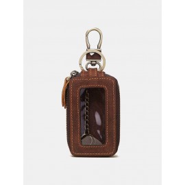 Men Genuine Leather Cow Leather Key Chain Holder Waist Bag Wallet