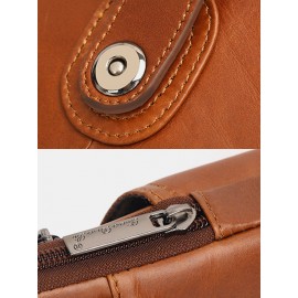 Men Genuine Leather Cow Leather Vintage 6.5 Inch Phone Bag Crossbody Bag Waist Bag Sling Bag