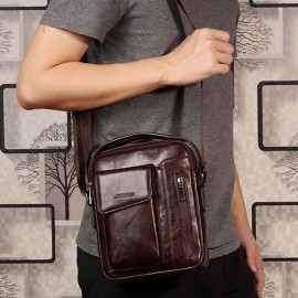 Men Genuine Leather Crossbody Bag