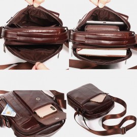 Men Genuine Leather Crossbody Bag