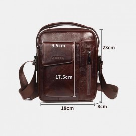 Men Genuine Leather Crossbody Bag