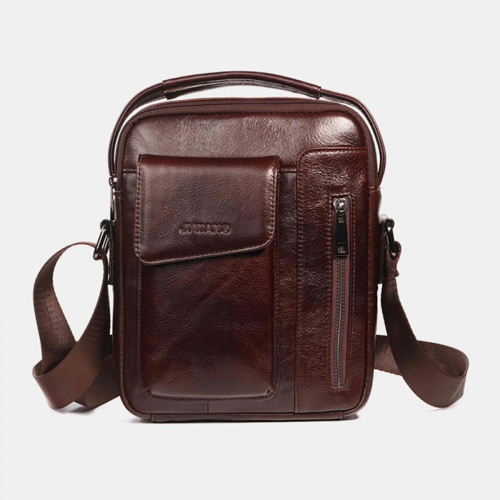 Men Genuine Leather Crossbody Bag