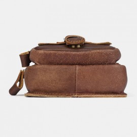 Men Genuine Leather Multi-Layers Waist Bag Belt Bag