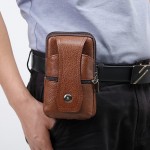 Men Genuine Leather  Multi-carry 6.5 Inch Phone Bag Crossbody Bag Waist Bag Belt Bag