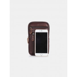 Men Genuine Leather Multi-carry 6.5 Inch Phone Bag Crossbody Bag Waist Bag Sling Bag