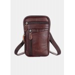 Men Genuine Leather Multi-carry 6.5 Inch Phone Bag Crossbody Bag Waist Bag Sling Bag