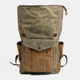 Men Genuine Leather Multi-function Travel Backpack