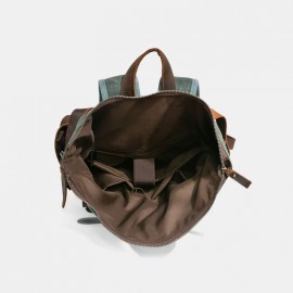 Men Genuine Leather Multi-function Travel Backpack