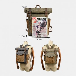 Men Genuine Leather Multi-function Travel Backpack
