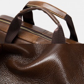 Men Genuine Leather Multi-pocket 14 Inch Laptop Bag Briefcase Business Handbag Crossbody Bag