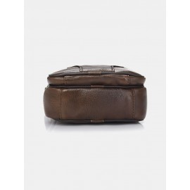 Men Genuine Leather Multifunction Anti-theft Crossbody Bag Shoulder Bag