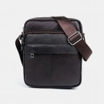 Men Genuine Leather Multifunction Anti-theft Vintage Crossbody Bag Shoulder Bag