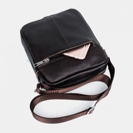 Men Genuine Leather Multifunction Anti-theft Vintage Crossbody Bag Shoulder Bag