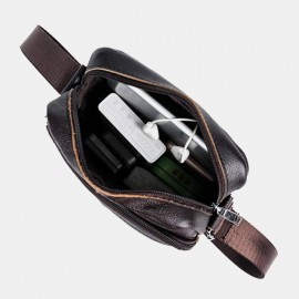 Men Genuine Leather Multifunction Anti-theft Vintage Crossbody Bag Shoulder Bag