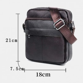Men Genuine Leather Multifunction Anti-theft Vintage Crossbody Bag Shoulder Bag