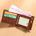 Men Genuine Leather RFID Anti-theft Multi-slot Retro Large Capacity Foldable Card Holder Wallet