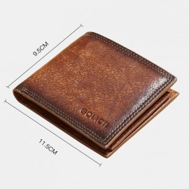 Men Genuine Leather RFID Anti-theft Multi-slot Retro Large Capacity Foldable Card Holder Wallet