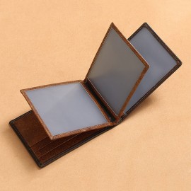 Men Genuine Leather RFID Retro Foldable Card Holder Bag Wallet