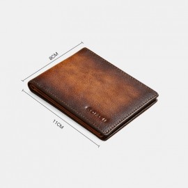 Men Genuine Leather RFID Retro Foldable Card Holder Bag Wallet