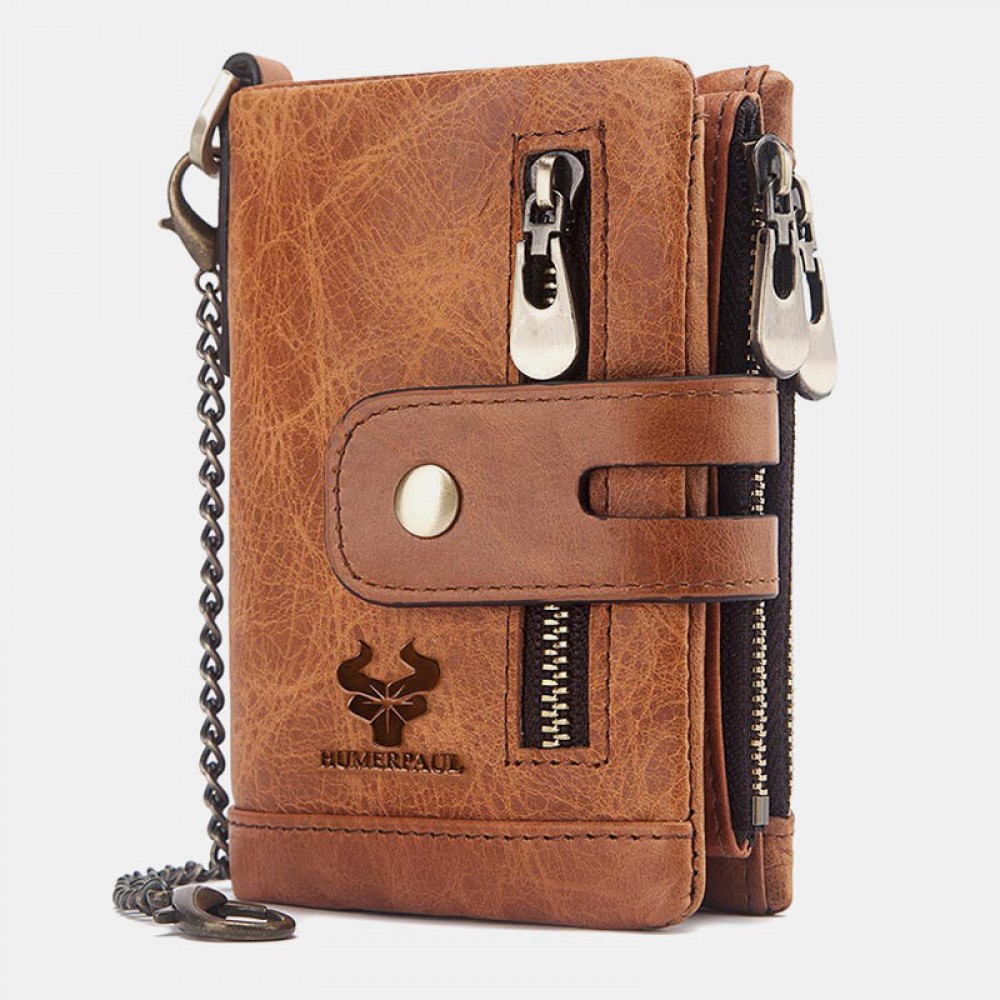 Men Genuine Leather RFID Wallet Card Holder