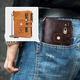 Men Genuine Leather RFID Wallet Card Holder