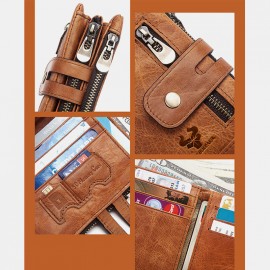 Men Genuine Leather RFID Wallet Card Holder