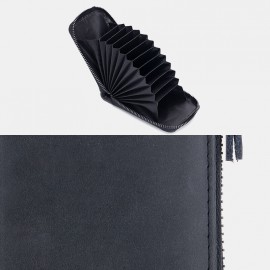 Men Genuine Leather RIFD 10 Card Slots 2 Leather Layer Wallet