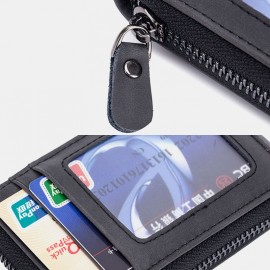 Men Genuine Leather RIFD 10 Card Slots 2 Leather Layer Wallet