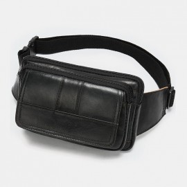 Men Genuine Leather Retro Crossbody Bag Chest Bag Sling Bag