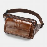Men Genuine Leather Retro Crossbody Bag Chest Bag Sling Bag