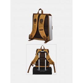 Men Genuine Leather Retro Waterproof Breathable Camera Bag Backpack