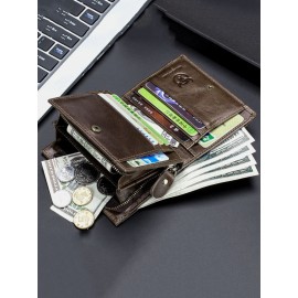 Men Genuine Leather Thin Card Holder Wallet Driver’s License Wallet