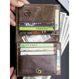 Men Genuine Leather Thin Card Holder Wallet Driver’s License Wallet