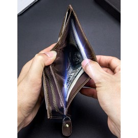 Men Genuine Leather Thin Card Holder Wallet Driver’s License Wallet