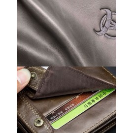Men Genuine Leather Thin Card Holder Wallet Driver’s License Wallet